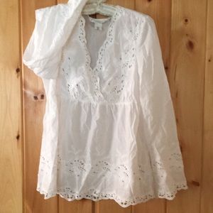 H & M White Lacey Blouse Coverup